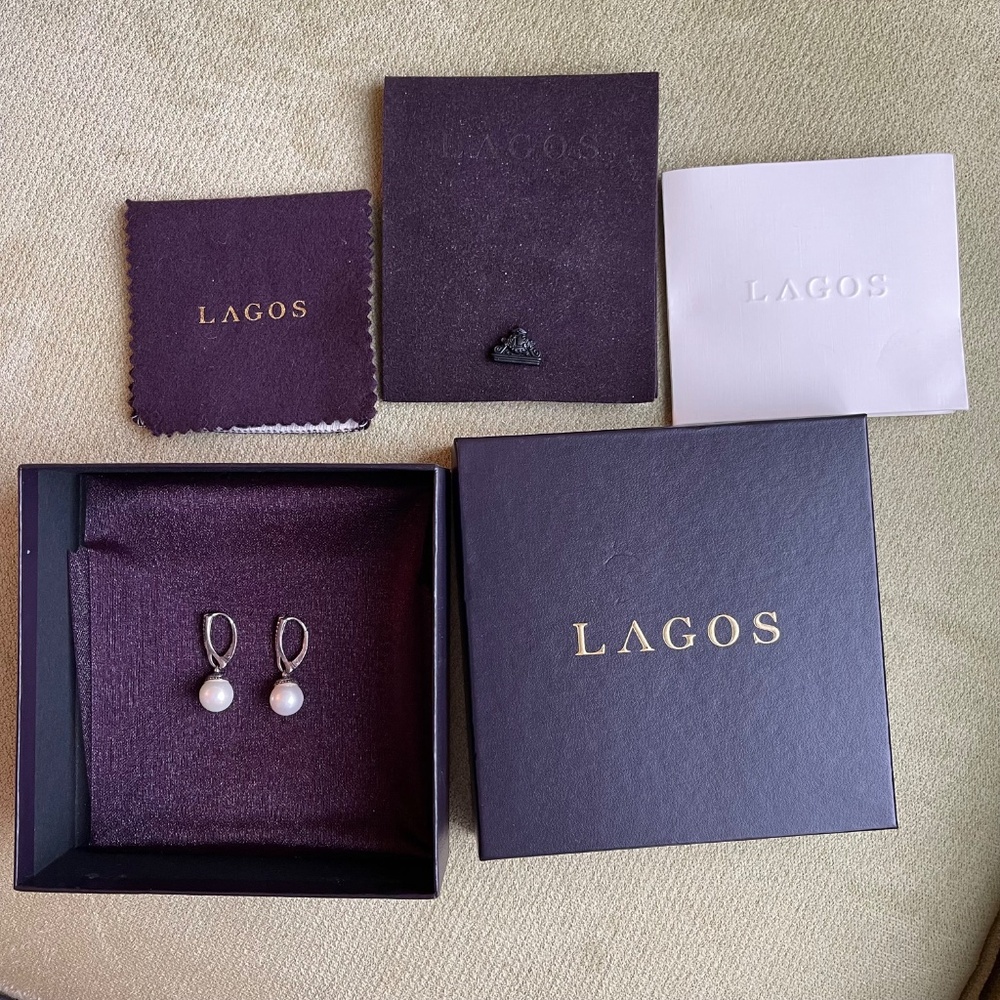 LAGOS Silver and White Pearl Earrings - Picture 5 of 5